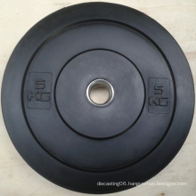 Black Pure Rubber Weight Lifting Bumper Plate